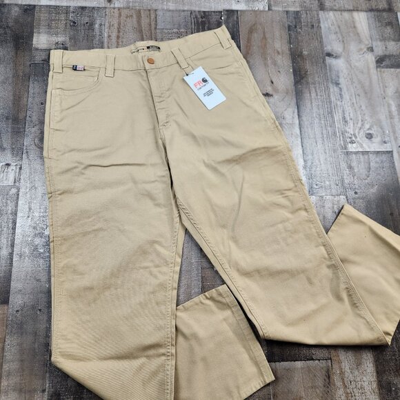 Mens Carhartt FR size 38x34 Relaxed Fit Rugged Flex Cat2 Canvas Work Pants - Picture 2 of 11